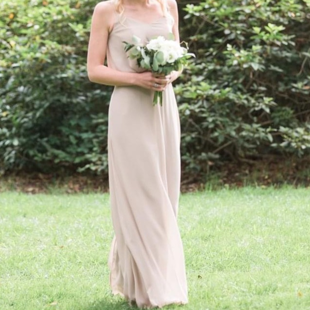 Women’s formal dress sz 2 beige- see description!